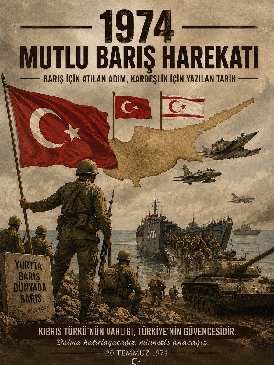 MaynaSigorta's tweet photo. 20 Temmuz 1974 MUTLU BARIŞ HAREKATI’n da şehit olan Mehmetçik, Mücahit ve Mücahideler dahil tüm şehitlerimize Yüce Allah’tan rahmet diliyor, hayatta olan gazilerimize saygı, sevgi ve minnetlerimi sunuyorum.

Onur ve şeref dolu BARIŞ ve ÖZGÜRLÜK BAYRAMIMIZ kutlu olsun!  🇹🇷 https://t.co/5HuQ7h67zH