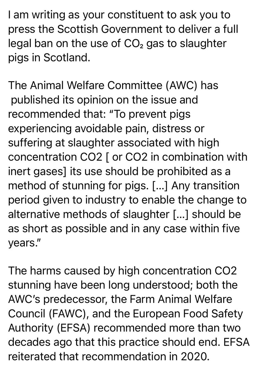 kez3383's tweet photo. my full email where i point out the AWCs recommendation that it is inhumane, as well as the FAWC and the EFSA recommendations that the practice should end. 

however, carson has clearly chosen to trust producers over the government’s own expert animal welfare committee. https://t.co/Rp5aMG4wu3
