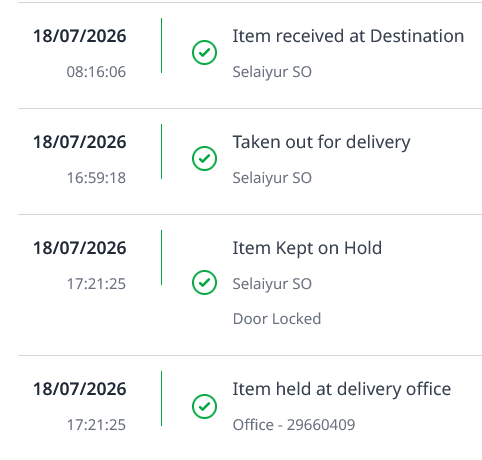 ddllyc's tweet photo. @IndiaPostOffice 
can you please clarify why my package was kept on hold after 30mins out for delivery. 

I was not even contacted with anyone regarding delivery.
Is there any problem with address/ph no?
Consignment No: LJ046025352CN https://t.co/Hp0EWsdTbc
