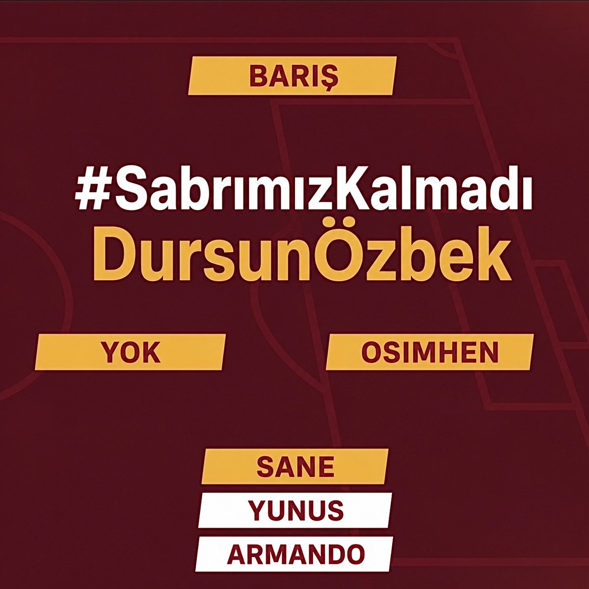 byngala's tweet photo. Dursun Özbek’in övdüğü futbol aklı.
Mertens’in yerini dolduramamak.
Şampiyonlar Ligi için yedeği bile olmayan bir hücum hattı kurmak.
Icardi süreci bitene kadar taraftarı “Lemina’yla” oyalayıp, eylül ayına kadar transfer yapmamak. Son günlerde ise diğer takımların istemediği, serbest kalan oyunculara yönelmek.

#SabrımızKalmadıDursunÖzbek