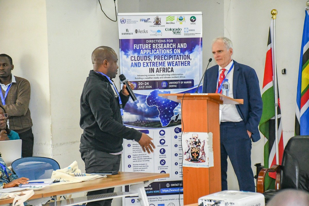 UONFST's tweet photo. From floods and droughts to heatwaves and extreme winds, Africa continues to experience increasingly complex weather events. The workshop provides a platform for scientists to strengthen research that supports climate resilience &amp; informed decision-making #CloudsForAfrica @uonbi https://t.co/piJsDI3DbK