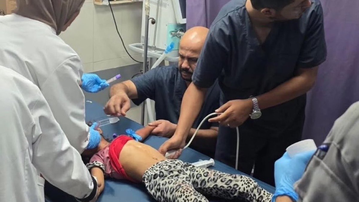 swilkinsonbc's tweet photo. A 4 year-old girl was shot in the head yesterday by the israelis: she was harmlessly in her own tent in Al-Mawasi, in #Gaza: she remains critical https://t.co/1HJZqc0wje