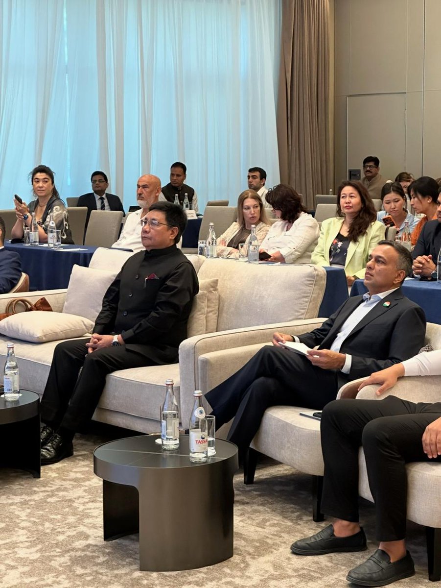 indembastana's tweet photo. The Embassy of India in Kazakhstan in association with GJEPC successfully organised the India Kazakhstan Gem & Jewellery B2B Symposium in Almaty on 18 July 2026, bringing together leading stakeholders for enhanced business collaboration in the Gems & Jewellery sector.

Ambassador of India to Kazakhstan, H.E. Mr. Y.K. Sailas Thangal, highlighted India’s strengths as a global hub for gems and jewellery and underscored the immense potential for expanding partnerships with Kazakhstan and the wider Central Asian region.

The B2B Symposium led by GJEPC members witnessed the participation from the Representative Office of the Ministry of Foreign Affairs of Kazakhstan, National Chamber of Entrepreneurs “Atameken”, Chairman of the League of Jewelers of Kazakhstan and the Chairperson of the EAEU Jewelers Association. 🇮🇳🤝🇰🇿

@GJEPCIndia @MEAIndia @DoC_GoI @MFA_KZ @Angkailongdi @ICCR_Astana