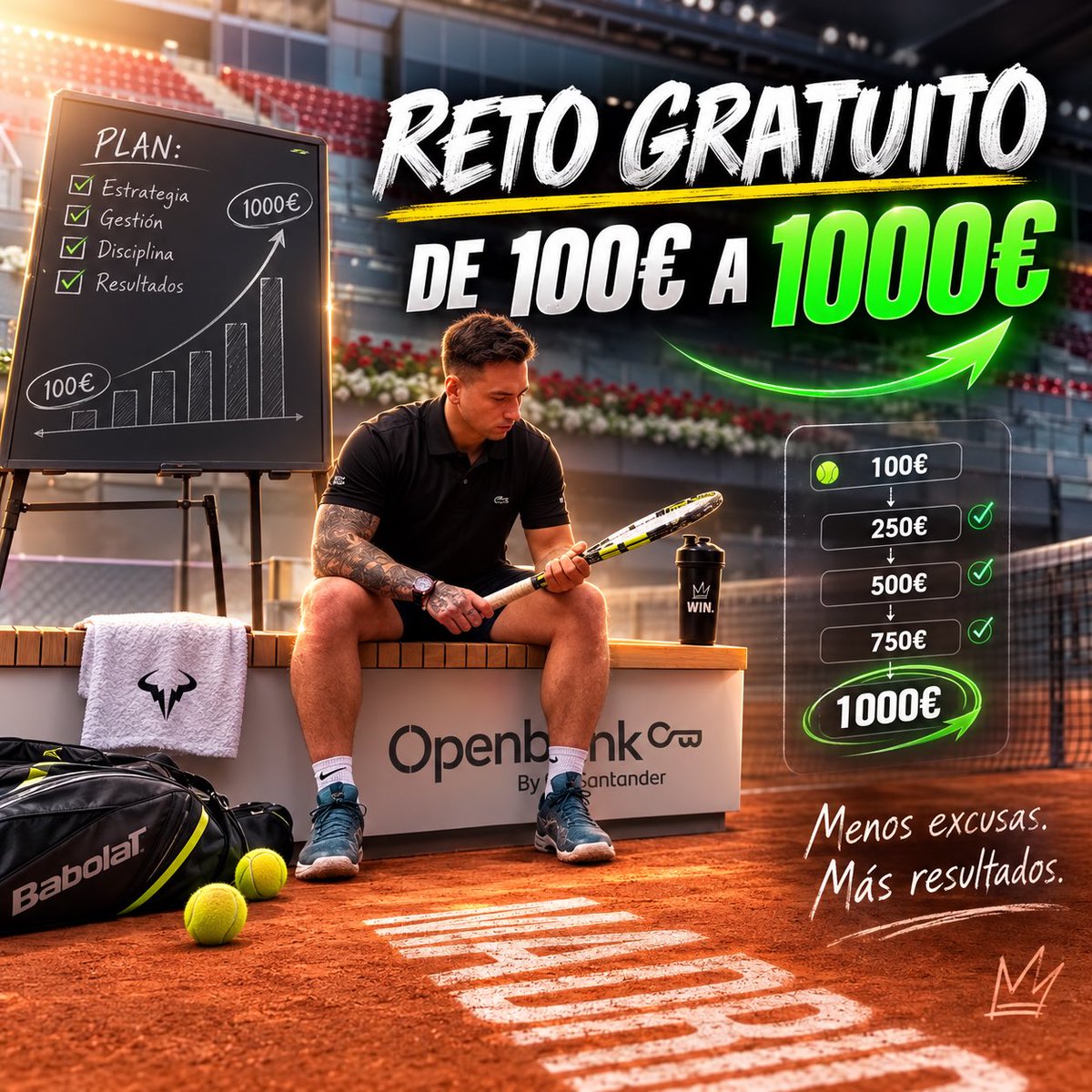 Bet__Fran's tweet photo. ⭐️RETO GRATUITO ⭐️ 

Estamos haciendo un reto completamente gratuito en mi canal.

Vamos a empezar con 100€ y llegamos a 1000€ muy fácil 

Lo único que tenéis que hacer es entrar en el link del primer comentario.

Vamos a hacer un X10 muy fácil