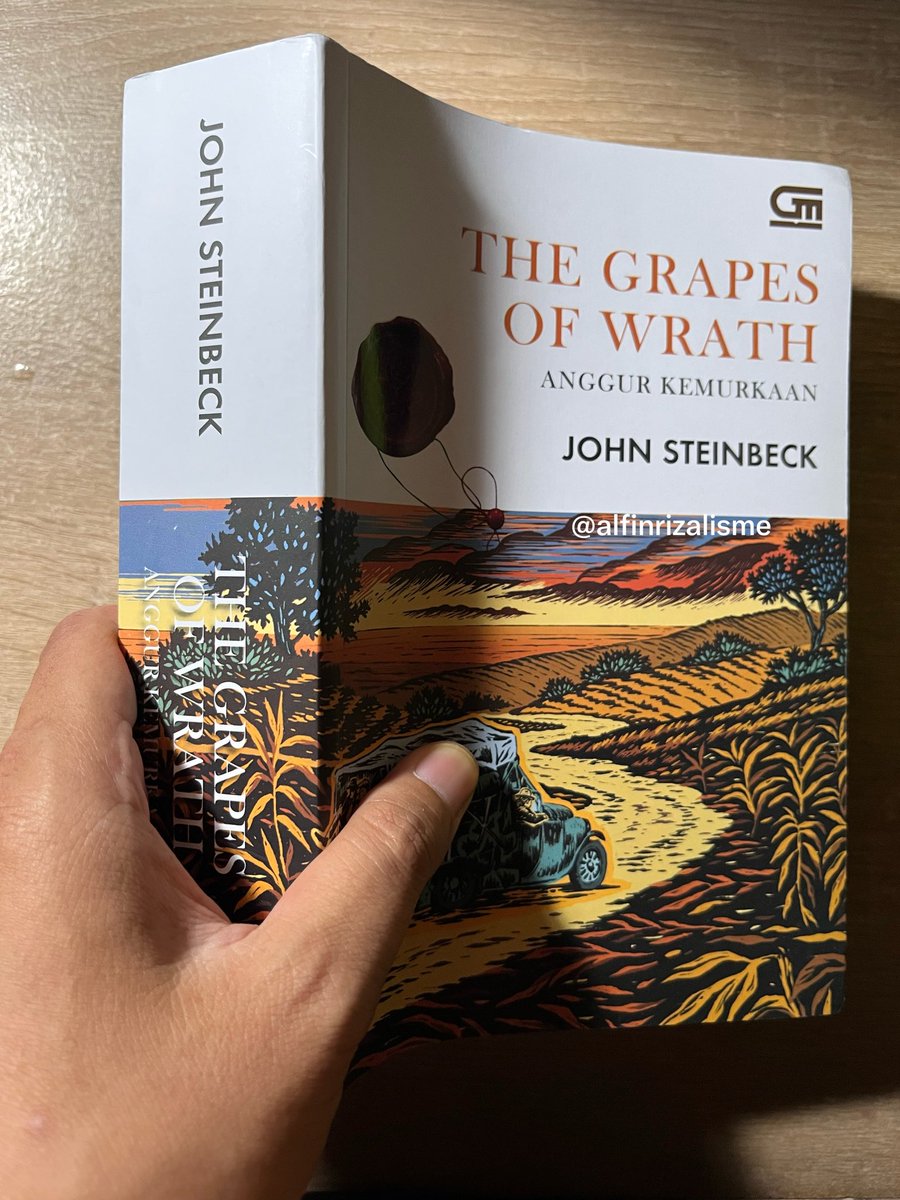 alfinrizalisme's tweet photo. 📖 THE GRAPES OF WRATH — john steinbeck
796 hlm. penerj: barokah ruziati

aku mau mulai bikin progress baca buku ini. slow reading. gak tau selesainya kapan. targetku kurang dari 2 bulan. 

akan kuupdate bacaan berkala di utas ini. tapi santai, ya. yang penting kautemani. wkwk https://t.co/QzqA9hfaeS