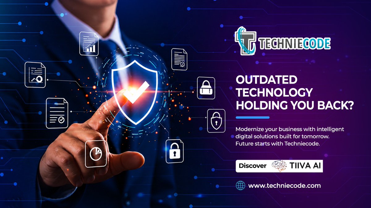 Techniecodeinc's tweet photo. Outdated technology shouldn't hold your business back.

Modernize with AI-powered digital solutions from TechnieCode and build a smarter, more secure future.

Discover TIIVA AI:
🌐 https://t.co/JWz9IscQuc

#DigitalTransformation #ArtificialIntelligence https://t.co/MtncSL0b1P