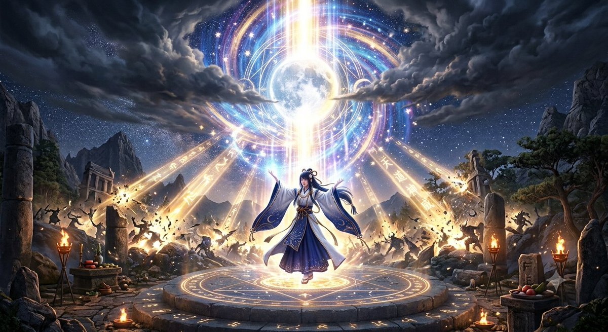 Kamui_Seigetsu's tweet photo. AI創作呪文で【神威星月】はどんな魔法ですか？

属性：光／月・空間
ダメージ：★★★★★
【AIによる解説例】
神威の持つ圧倒的な神聖さと、星月の持つ夜空の神秘的な力が融合した呪文。暗闇を切り裂く星月夜のごとく、邪悪な存在を浄化しつつ広範囲に壊滅的なダメージを与える。

痛々しくて辛い🤦‍♂️ https://t.co/A22sEUuuoX