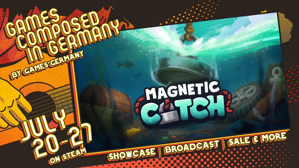 gameandcode's tweet photo. Happy to announce to be part of the Games Composed In Germany Event on Steam!🥳

With my upcoming cozy magnet fishing adventure🧲🎣
&amp;
my first horror anomaly game Office After Hours (40% off)!

#indiegame #GamesGermany https://t.co/rXgAJfGg7D