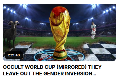 AuthorCiaL's tweet photo. @OneGoal @yivieyvonne @janayaish @ONEGOAL123 @ULISES15842133 @369Earth432Hz OCCULT WORLD CUP DOCUMENTARY – must see!
@AuthorCiaL clip HOWWHYSEEIT
https://t.co/Ol3bkrbnC8 Rumble
https://t.co/YND3rKKnMC bitchute
https://t.co/4zFiktz5vJ bitchute playlist
https://t.co/TnfrKVPkeP Rumble channel https://t.co/0XIOrWGC1O