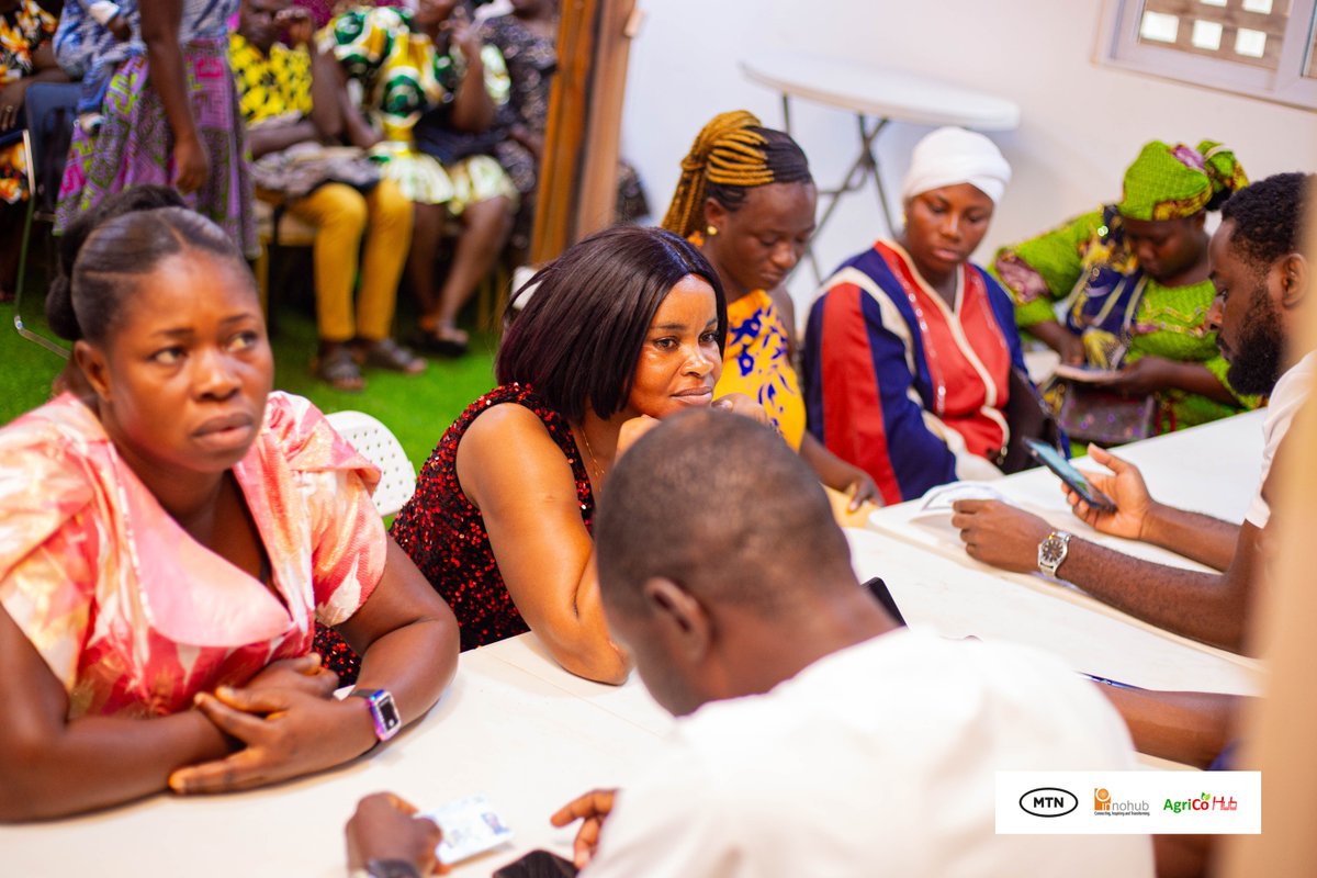 AgricoG's tweet photo. AgriCo Hub, in collaboration with the Innohub Foundation, hosted an enrollment exercise for about 100 women-led businesses from various trade groups across the Bono East Region under the MTN SME Support Programme, a legacy initiative commemorating MTN Ghana's 25th Anniversary. https://t.co/vBiobQdR61