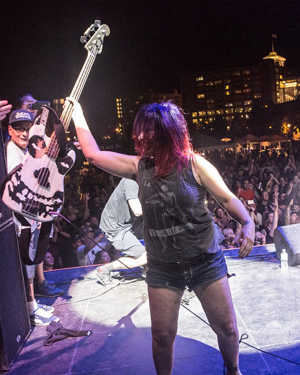 masquerade_atl's tweet photo. L7 hold a special place in Masquerade's history and our hearts. From the early '90s to their 2016 headlining slot at The Wrecking Ball and beyond, the band embodied the punk rock ethos upon which our venues were built.

We mourn the passing of Jennifer Finch. Rest in peace🖤 https://t.co/r9AFgNQYMJ