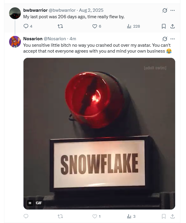 bwbwarrior's tweet photo. this dude got mad at me because I blocked him for having a ice avatar lol, stay mad loser!! I also did not "crashout" 
these were literally the messages sent
"what is your avatar dawg" (me)
"?" (them)
"Your outfit is an ice outfit bro" (me)
"ok?" (them)
"yeah screw you dude" (me) https://t.co/4Wa1n1eMM7