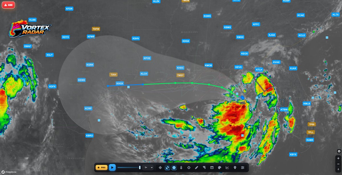 Vortexradarwx's tweet photo. 🌀 TD Two Update

35 MPH winds • 1007 mb • Moving NW at 3 MPH

TD Two is becoming better organized. New Gulf Coast watches have been issued.

📡 Track it live with Vortex Radar
https://t.co/VwfCNG4FE0
#TD2 #VortexRadar #Two https://t.co/uhn9XVIVXG