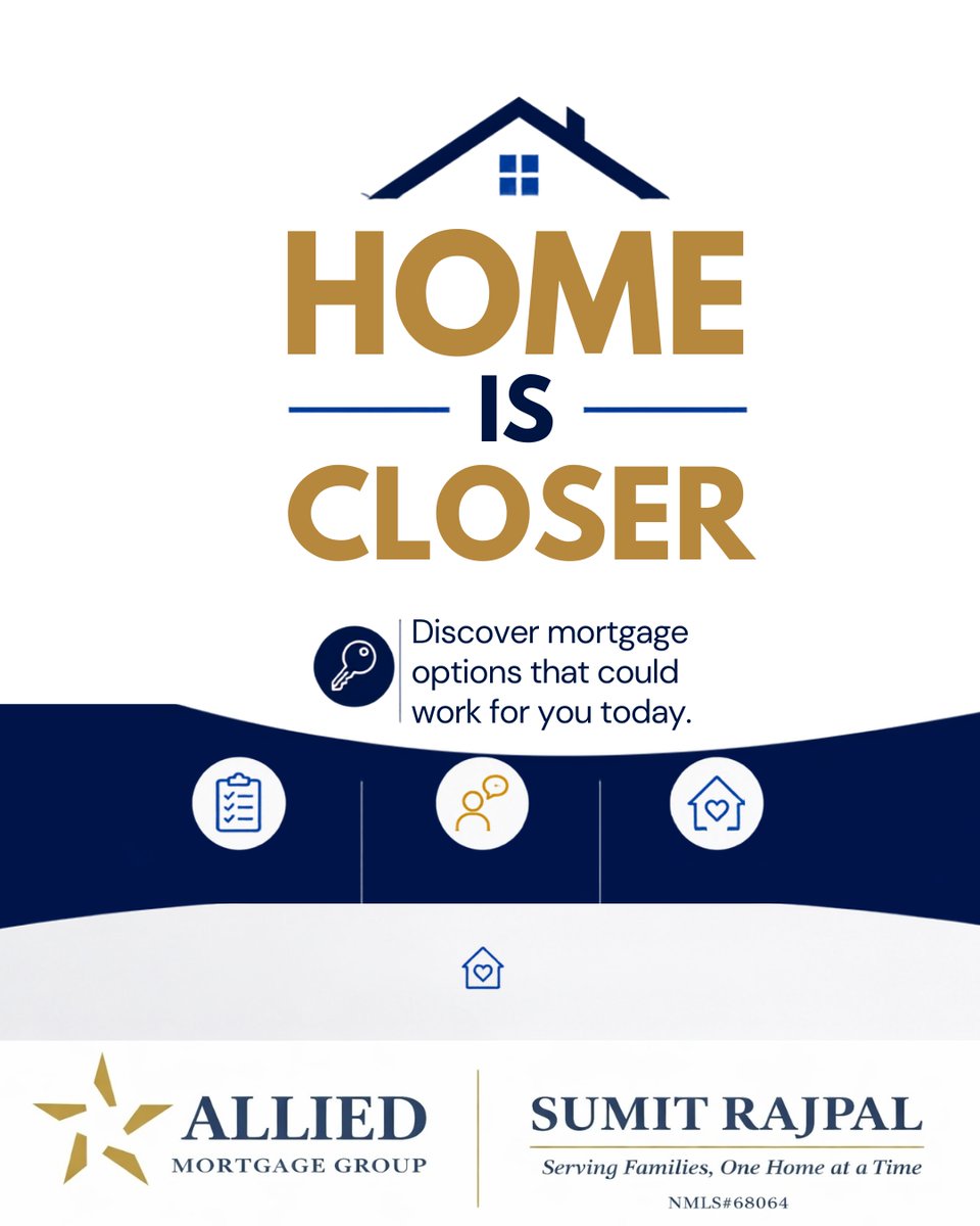 loansbySumit's tweet photo. What if buying a home isn't as far away as you think?
Many families assume they need to wait years, but the right mortgage option could already be within reach.
 Send me a message if you're curious. No pressure, just answers.
#MortgageTips #Homeownership #HomeBuying #LoansbySumit https://t.co/ZP6bNKzr9X