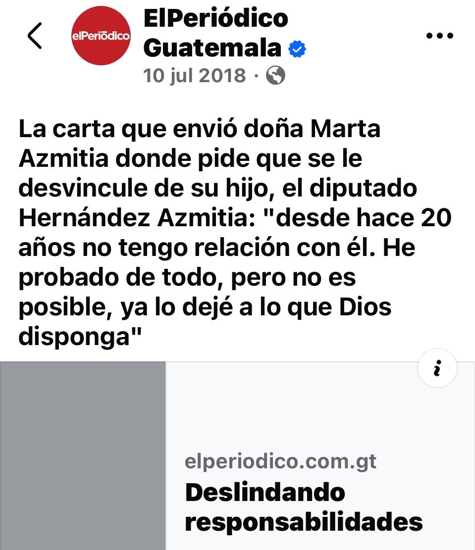 5toPoderSM's tweet photo. CHACALES PRETENDEN ROBARSE EL PARTIDO FUERZA POR GUATEMALA 

#CONFIDENCIAL 
SEGUNDA PARTE 

Ni siquiera habías terminado de escribir sobre la llegada de los chacales de la política al partido político Fuerza por Guatemala, y en cuestión de minutos ya le quieren robar el partido a Mauricio Radford. 

El anciano se convirtió en el secretario general del partido el sábado 25 de octubre de 2025.

LOS CHACALES 

El martes 9 de junio de 2026; 5toPoder La Verdad sin Miedo publicaba en exclusiva que la diputada Sandra Jovel, del narcopartido Valor sería la candidata presidencial de Fuerza por Guatemala.

LO PEOR 

Pero eso no fue todo, para candidato a la alcaldía metropolitana llevó al exdiputado Luis Hernández Azmitia, quien realizó negocios millonarios en el ministerio de Salud con la venta de oxígeno entre otros.

Luis Hernández se avergüenza del apellido de su padre y se aprovecha del de su madre colocándose solo Luis Azmitia. 

MADRE LO RECHAZA 

Pero la que se avergüenza de Luis es su madre; incluso envió una carta al sicario de la pluma Chepe Zamora donde le solicita que no la vinculen con su chacal. 

“La carta que envió doña Marta Azmitia donde pide que se le desvincule de su hijo, el diputado Hernández Azmitia: desde hace 20 años no tengo relación con él. He probado de todo, pero no es posible, ya lo dejé a lo que Dios disponga", le indicó a el extinto elPeriodico. 

Al Guicho no lo quiere ni su esposa ni sus hijos, al grado que lo demandaron por no pagar manutención y solo fue gracias a Consuelo Porras que Luis H Azmitia no fuera a aparar a la cárcel. 

CAOS 

Ahora, ambos conspiraron para quitarle el partido a Radford que se encontraba enfermo, pero después de varios tratamientos se recuperó para tomar de nuevo el partido y al parecer expulsará a los chacales de la política. 

CONTINUARÁ…
