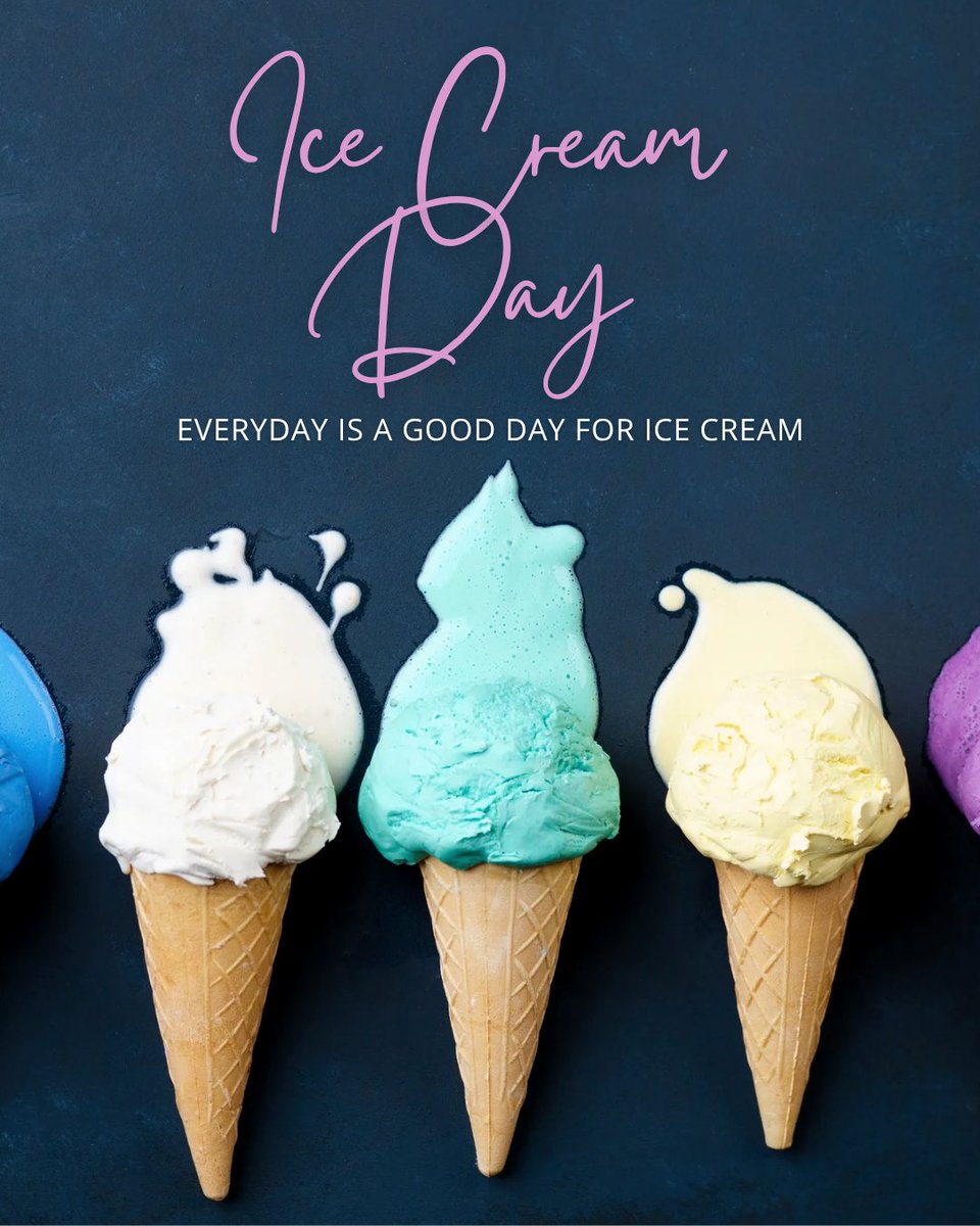 sonalihutson's tweet photo. 🍦🎉 Happy National Ice Cream Day! Whether you love classic vanilla, bold rocky road, or wild new flavors, today’s the perfect day to treat yourself to a scoop (or two). 

What’s your go-to ice cream flavor? 🍨❤️ 

#NationalIceCreamDay #ScoopOfJoy https://t.co/ClyretAIQq