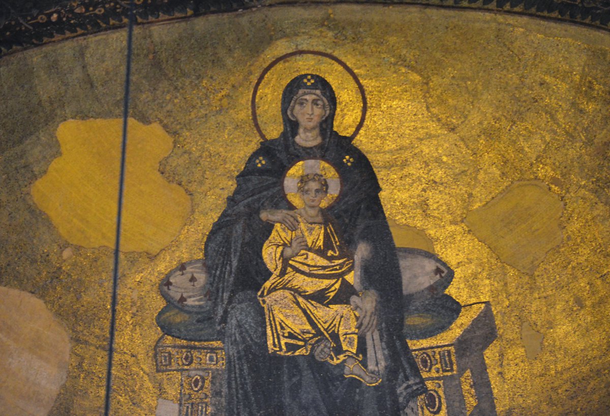 ByzantineLegacy's tweet photo. Virgin Mary and Child Christ at Hagia Sophia https://t.co/njzbemhC7r