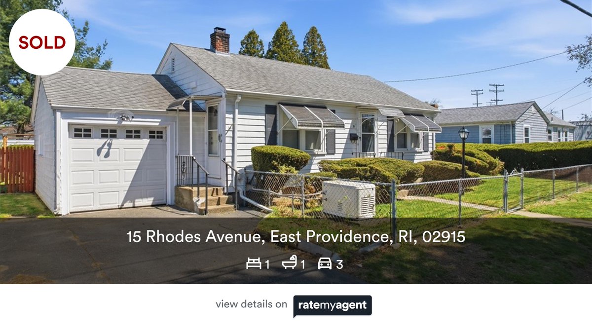 sellrhodeisland's tweet photo. 🛌 1 🛀 1 🚘 3
📍 15 Rhodes Avenue, East Providence, RI, 02915

My latest sale on #RateMyAgent.
NAR 32513
https://t.co/unizeazCYn

...
#ratemyagent #realestate https://t.co/EFv70bzTGy
