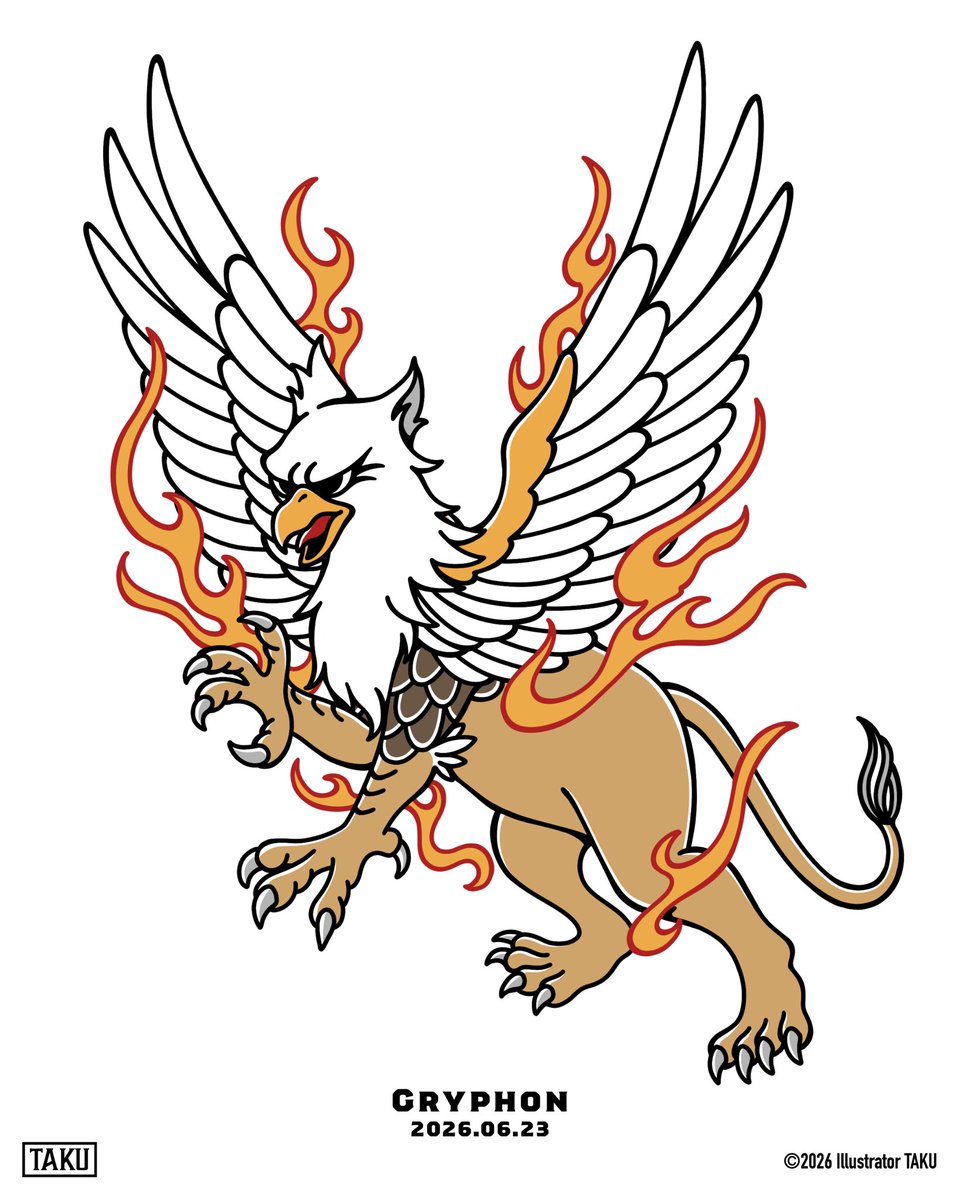 takuya_illust's tweet photo. グリフォン🦅🦁

ギリシャ神話などに登場する上半身がワシで下半身がライオンの伝説の生き物を描きました✍

 #イラスト  #illustration  #タトゥー https://t.co/R0MJT7w77Y