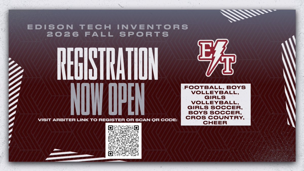 EDTechAthletics's tweet photo. Registration NOW OPEN for Fall Athletics! https://t.co/jlVstGDcx0