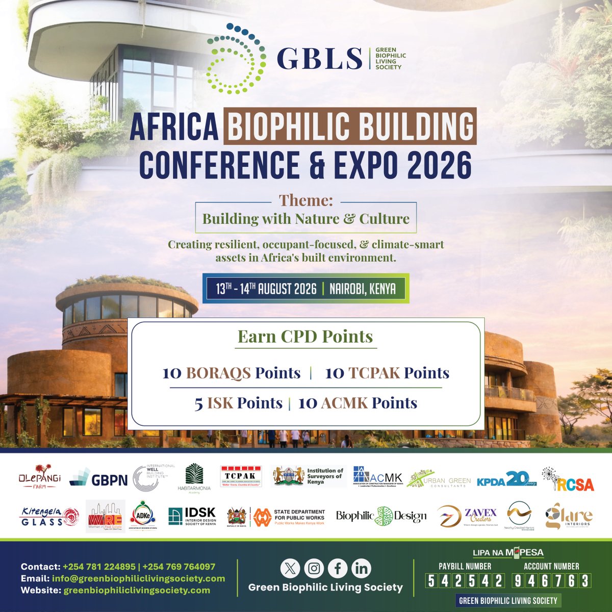 GreenG78284's tweet photo. The Africa Biophilic Building Conference &amp; Expo 2026 is now featured on https://t.co/8aw34DKkbM LLC., one of the world's leading platforms for green infrastructure and living architecture events.

Explore the event listing here: https://t.co/mVd22betae

#GBLS #Biophilia https://t.co/pqyzk2qzvU