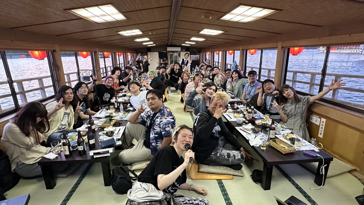 musicaTAKAITOW's tweet photo. 2026年7月20日
musicarium TAKAITOW3周年前夜祭
『高い塔は屋形船の夢を見るかvol.3』

総勢40組のTAKAITOWlovers

#TAKAITOW3周年
#屋形船
#みなさまのおかげです‼️
#茅場町musicaTAKAITOW 
#屋形船でも感性をむき出しにする塔 https://t.co/Q42LxdQHCK
