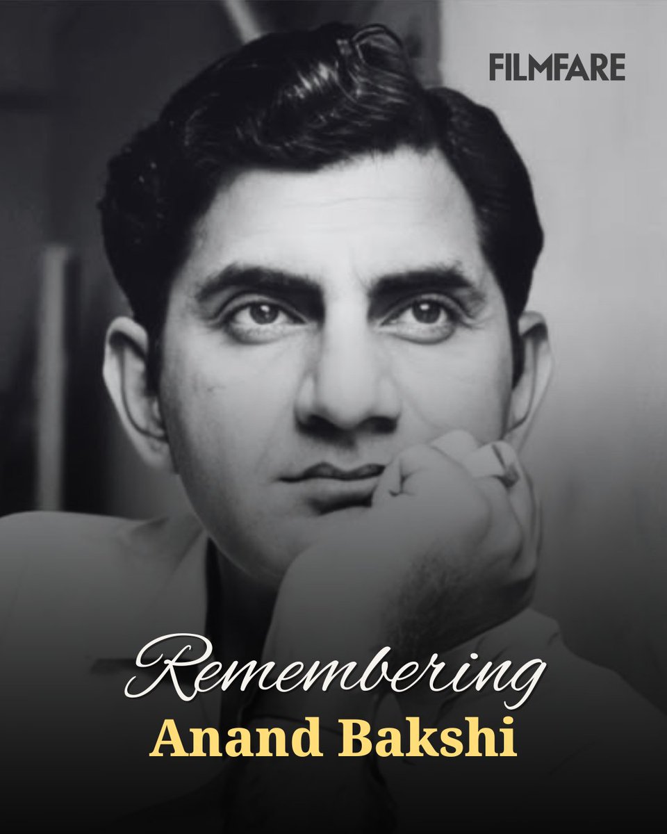 filmfare's tweet photo. Remembering the legendary #AnandBakshi on his birth anniversary. 🌹

The man behind countless timeless melodies whose words gave voice to love, longing, joy and heartbreak across generations.

#Celebs https://t.co/ZSGQ3L3oYo