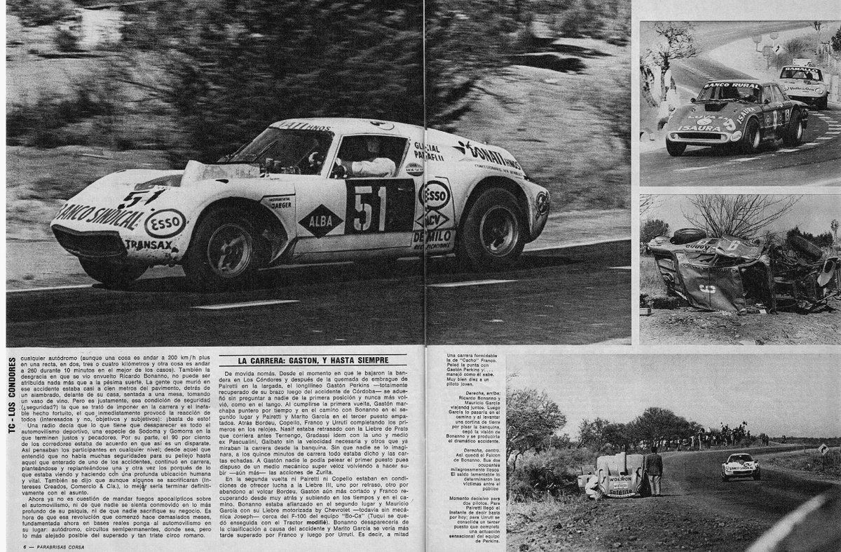 PatoG82's tweet photo. 20 de Julio de 1969. Turismo Carretera en Los Cóndores (Cordoba) 🏁
EL DÍA DE PERKINS
"Formidable eficiencia del equipo de Gastón Perkins (tres autos, los tres primeros. Lo imposible de correr en ruta de esa forma"
📝 Notas Automundo y Corsa https://t.co/PvOy209iqb https://t.co/DQH66Rq6fT