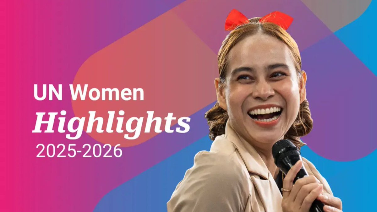 HeForShe's tweet photo. The @UN_Women Highlights 2025–2026 showcases how UN Women delivers what women and girls demand: power, equality, justice, peace, courage and action – achieved together with our allies in governments and women’s movements.

View the full highlights here: https://t.co/gfKxTMmOq6 https://t.co/1scInr42Bf