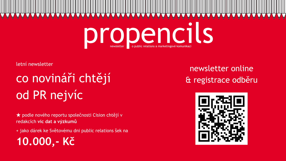 evox_space's tweet photo. Letní #newsletter #PRoPENCILS shrnuje Zprávu o stavu médií 2026 společnosti @Cision + pro příjemce má i dárek 10.000,- Kč ke Světovému dni PR. https://t.co/BbSPZiZmZE