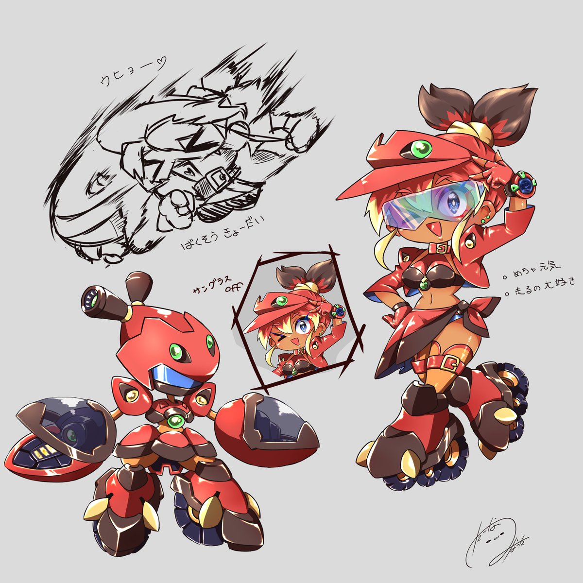 takonaminacota's tweet photo. #メダロット #擬人化メダロッターちゃん
擬人化シリーズまとめました！(*ˊᗜˋ*)
ティレルちゃんを塗りなおして、かなり修正してます。ロールスターくんも光彩が削れていたので修正してます！ https://t.co/rZhLy7QaJr