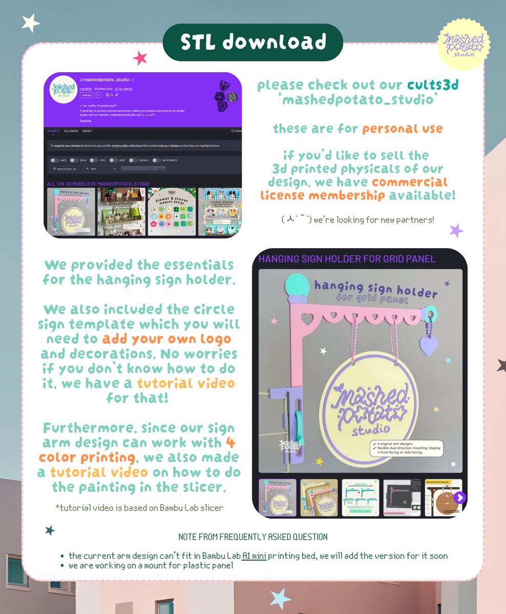 me_mpotato's tweet photo. (*ᴗ͈ˬᴗ͈)ꕤ*.ﾟ THANK YOU for all your love on our hanging sign holder. These are updated detail and some notes from FAQ.

If you have any inquiry, feel free to send us dm or email. We will try to get to it as soon as we can! 𖹭 https://t.co/XjlSM6cwfJ