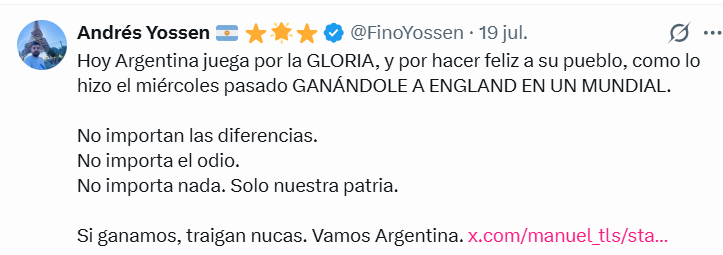 barba_candado's tweet photo. "Si ganamos, traigan nucas"
¿Te das cuenta lo que es este tipo? https://t.co/46uPLYyd0F