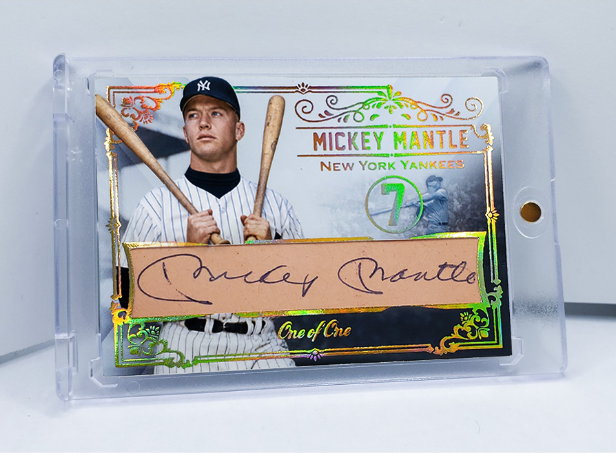 tanmanbbfan's tweet photo. I was sent a JSA certified Mickey Mantle signature - the sig was already in another custom card, but the request was to make a better one.  Here is what I came up with! https://t.co/K6EcmS3zWa