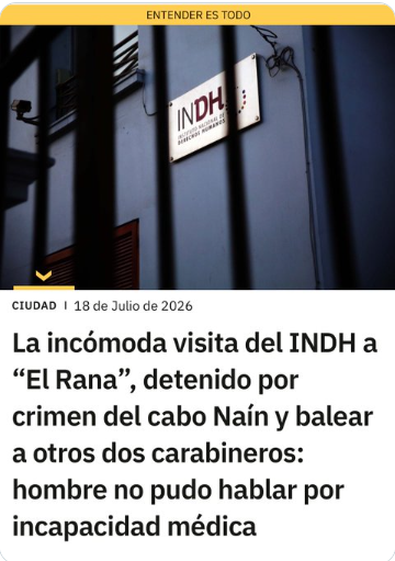 Iherreraa's tweet photo. El Rana asesinó a dos carabineros, pero el INDH lo va a visitar.  Ya sabemos de que lado está el INDH https://t.co/eNGYIGWKef