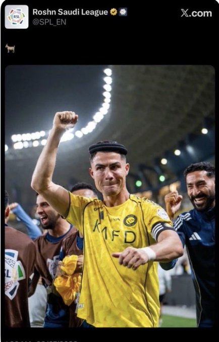 taag_algaleeg's tweet photo. #النصر 
#النصر 
#النصر 
#الاتحاد 
#الهلال 
#الاهلي 
ستبقى هذه اللقطه مع اللقطات الكبيرة والكثيرة لأفضل لاعب بالعالم والذي يتابعه بحساباته حوالي المليار وبمنشور واحد خلال دقايق يتجاوز مشاهدات عشرات الملايين أكبر قوة ناعمه لمشروعنا الرياضي بقميص #النصر العالمي رغم عن أنف المتعصبين https://t.co/PPjlBMz3PE