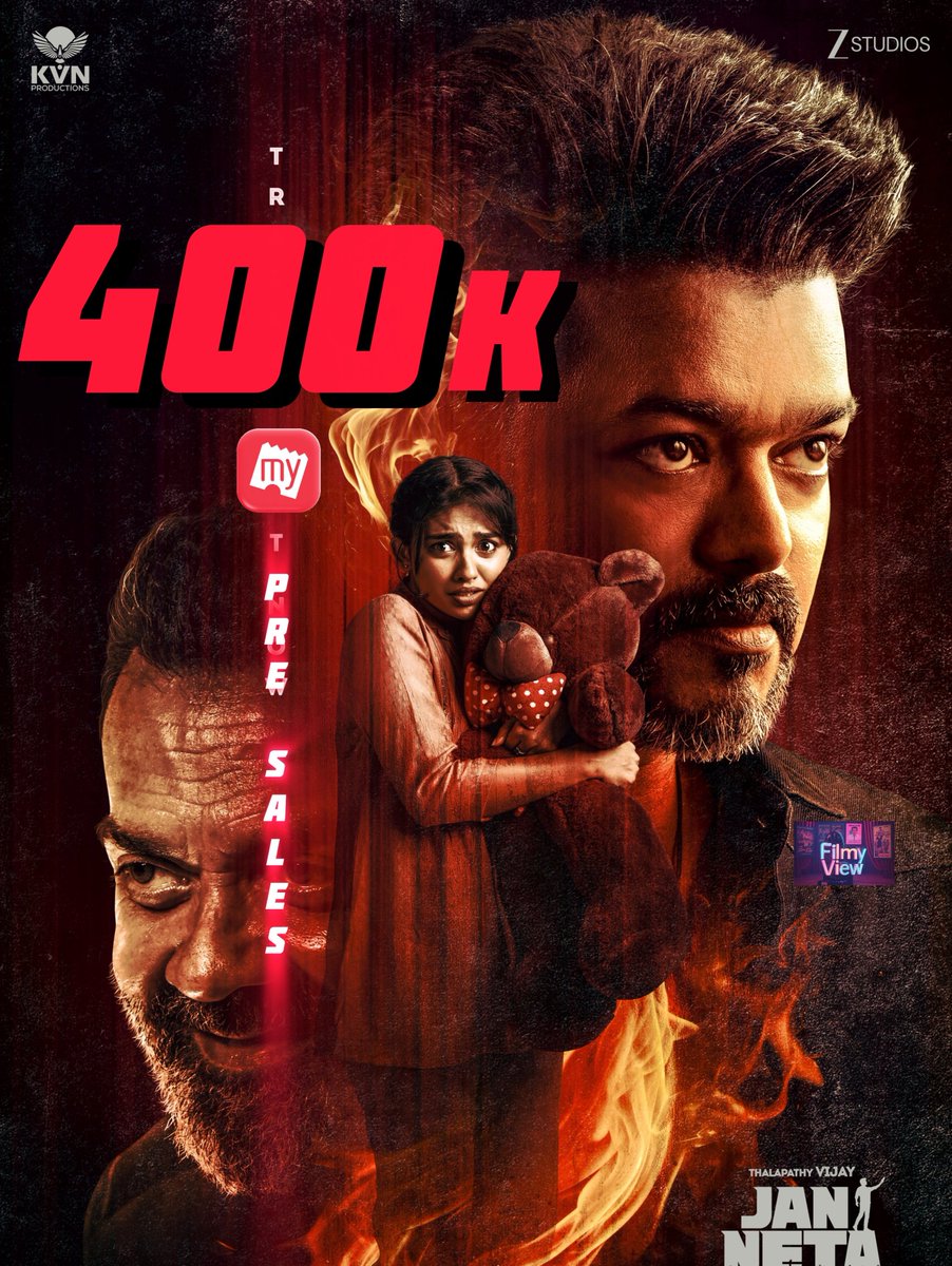 filmy_view's tweet photo. 4,00,000 tickets Pre-Booked on BookMyShow. #JanaNayagan 🧨 https://t.co/tEd0Tw5Zyy