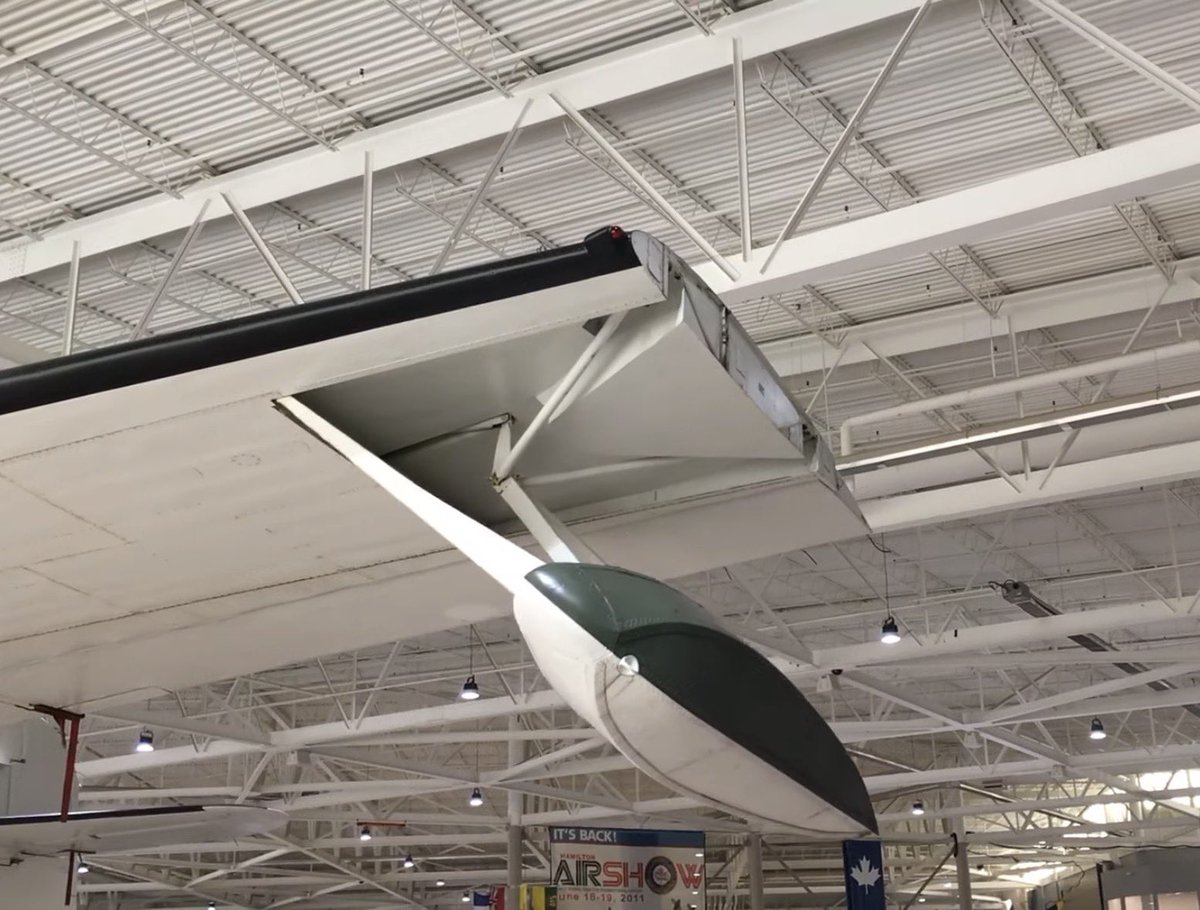 DavidartHills's tweet photo. @USAS_WW1 @CWHM The wing tips are also retractable floats on this airplane, the outside edge of the wing is shaped like a rather small boat hull, as you can see from this photo of it being partially deployed during maintenance. https://t.co/oHJtwBHaU8