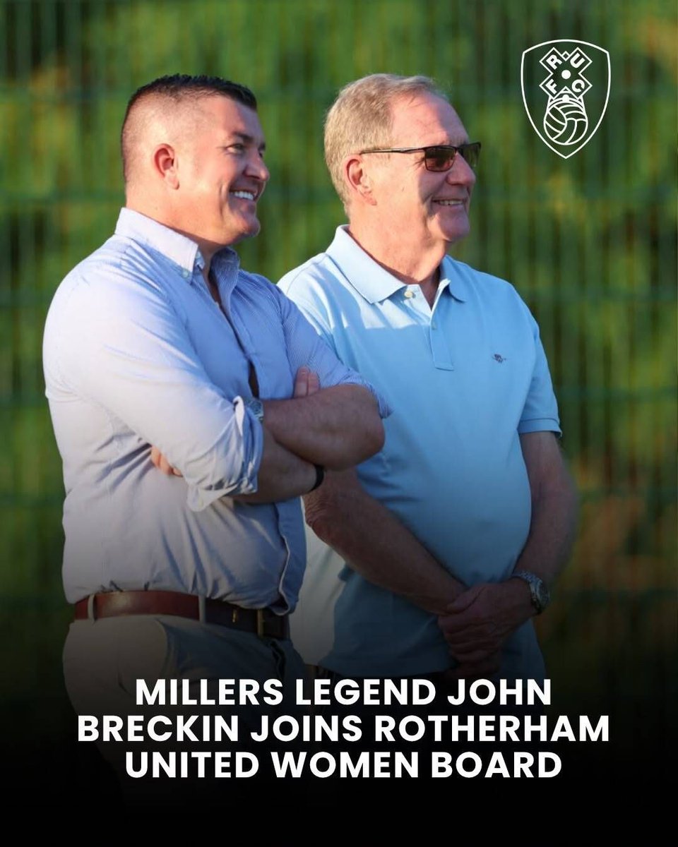 RUWFC_Official's tweet photo. We are delighted to announce John Breckin has joined the Rotherham United Women FC Board.

It's a clear sign of intent from co-owners Phil Smith and Scott Thorpe as we enter a new era with one goal: promotion. 

Read more at https://t.co/GkQSvEABJv

#RUWFC #RUFC #womensfootball https://t.co/bFqXdi2q8g