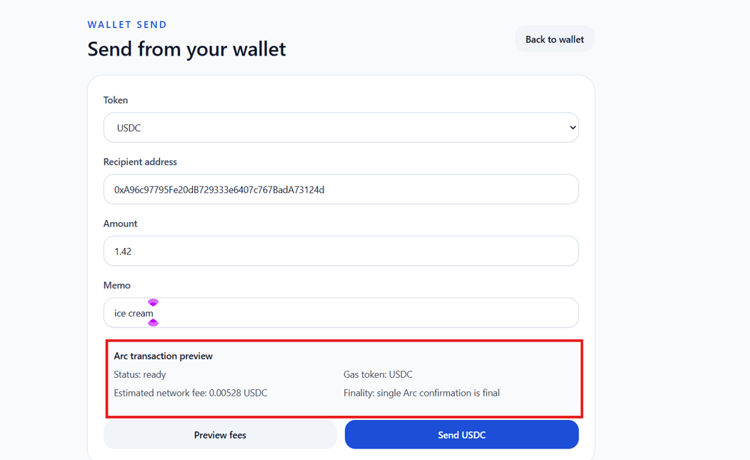 UseVeloxPay's tweet photo. We’ve been working on the Arc/Circle side of the app and shipped some improvements across the last 2 updates

Live in the app now:
1. Circle developer-controlled wallets are now integrated into VeloxPay’s backend wallet flow
2. Users can preview fees before sending funds

🧵👇 https://t.co/4x5W8QpgTt