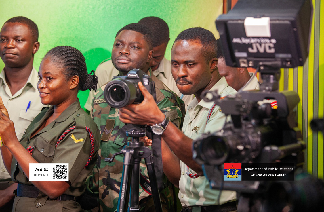 GhArmedForces's tweet photo. Students of the Ghana Armed Forces Public Relations Institute (GAFPRI) Intermediate Photography and Journalism (IPJ) Course 1-2026 have visited Multimedia Group Limited on Friday 17 July, 2026 to acquire practical knowledge on modern media operations.

Story by LS Saeed F & LAC Odamtten FS
Pictures by L/CPL Zawi D

Full Story on: https://t.co/DWOUamOIEN