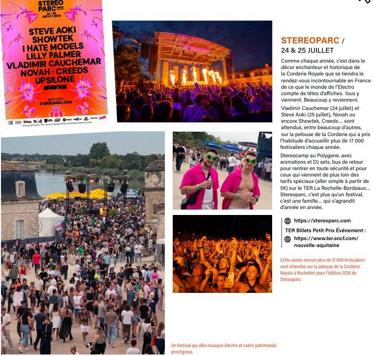 RocaFortisR's tweet photo. Rochefort 
Stereoparc Festival 2026
Info "Rochefort le Mag" https://t.co/bf3yEvWaUX