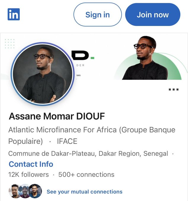 makemorocco's tweet photo. 🚨🚨💣J'invite le Groupe Banque Populaire à LICENCIER Monsieur le W9 de Assane Momar Diouf🇸🇳 qui insulte le MAROC tout en travaillant dans une société MAROCAINE🇲🇦.

PARTAGEZ AU MAX, ON VA REUSSIR A LE LICENCIER INSHAALLAH🔃 https://t.co/g5CYQPG2hQ