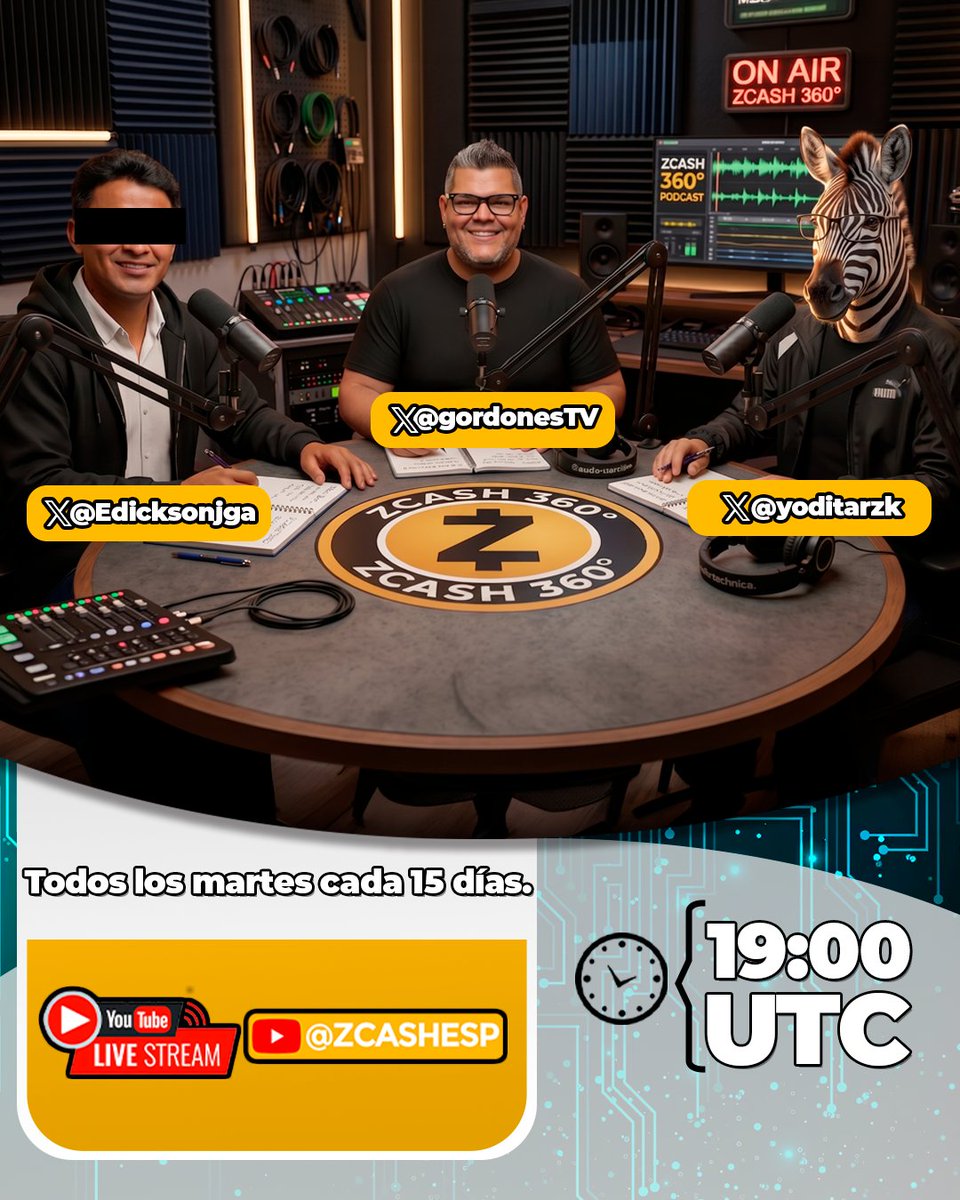 yoditarzk's tweet photo. Cerramos julio con otro episodio de #Zcash 360.º en donde @gordonesTV, @Edicksonjga y yo te estaremos poniendo al día con todo lo que está pasando en Zcash.

¡Activa tu recordatorio! ⏰ https://t.co/tbdGgkGrr3