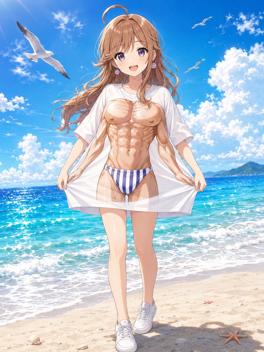 kakinotanep72's tweet photo. 海の日とTシャツの日だそうなので
いつもより大胆な格好です
シマシマビキニ👙

GPTは辛うじて作ってくれたけど
Xに怒られたくないので非表示にしましたゴメンなさい😆💦 https://t.co/YMUYSrLmjV