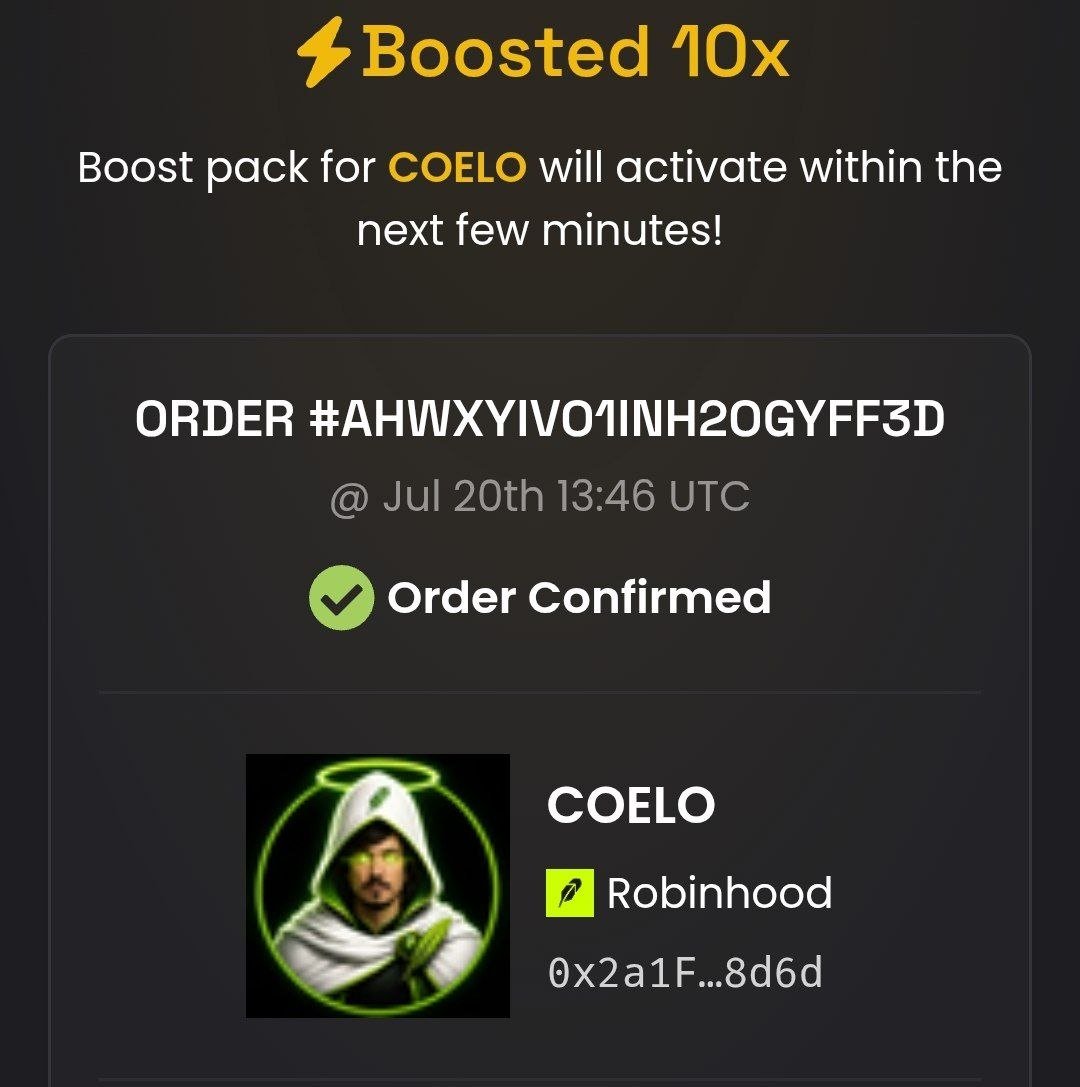 COELO_hood's tweet photo. Boosted $COELO on @dexscreener 

Big Day Today

0x2a1f6c02b19d7868258fccb1cffc9f3560238d6d https://t.co/Ytc8NMm0Rq