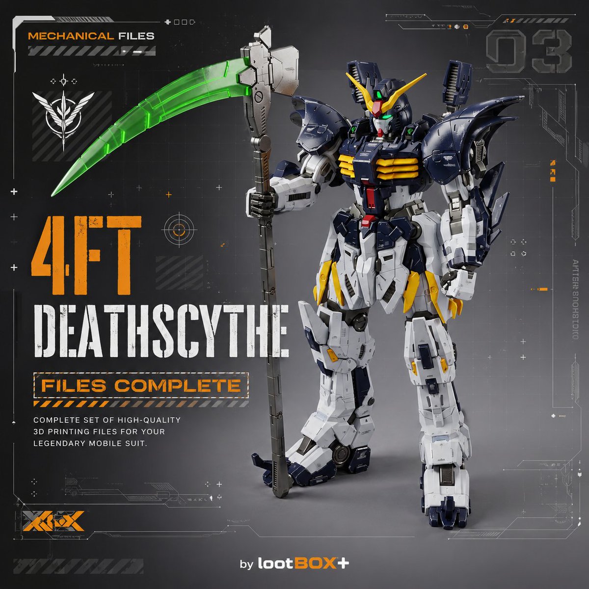 lootboxplus's tweet photo. 📷 4FT DEATHSCYTHE - FILES ARE NOW LIVE 📷
by lootBOX+
The Reaper is here. Complete files just dropped.
GET IT HERE:
Patreon (Tier 3) - https://t.co/ooK03xPpnL
Don't miss launch pricing. Let's see who prints this monster first.
#lootboxplus #deathscythe #gundam #gundamwing #3dprinting #stlfiles