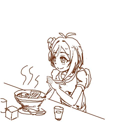 one_day_one_dmj's tweet photo. １日１歌鈴運動
ラーメンをいただく歌鈴
風邪ひいたときはラーメンがいいです。

#１日１歌鈴運動 
#シンデレラガール総選挙2026 https://t.co/p9cMKKh2B3