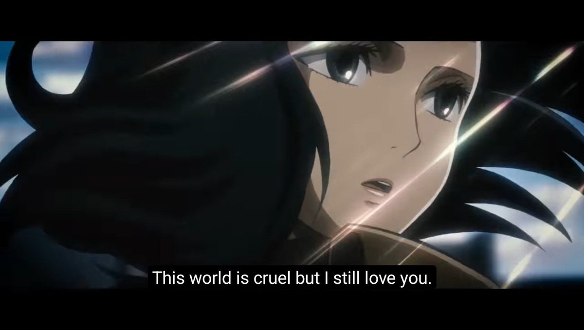 communistmika's tweet photo. eren loved the world sm that he wanted to destroy it and he loved it so much that he saw it as a real person and spoke to it directly using "you" like he was talking to someone specific 🥹
notice how the world itself appeared when eren said those words https://t.co/N1tFOkIJA4