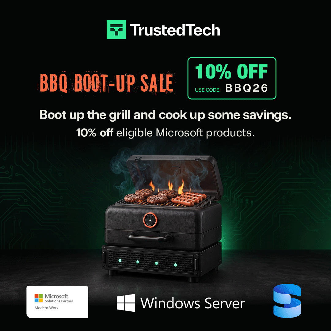 trustedtechteam's tweet photo. Summer is the perfect time to fire up the grill, and it's also the perfect time to prepare your IT environment before the busy season arrives. 

Introducing our BBQ Boot-Up Sale. 

From July 20 through August 21, save 10% on select Microsoft on-premises licensing, including Windows Server, SQL Server, Windows 11, and Office Home & Business 2024 with promo code BBQ26. 

As organizations look ahead to Q4, now is the time to modernize aging infrastructure, plan for upcoming projects, and address end-of-support deadlines before they become business challenges. 

Boot-Up the Grill and Cook Up Some Savings. Use code BBQ26 to save before the offer expires. 
 
Shop Now: https://t.co/LljYDOmPXz

#Microsoft #WindowsServer #SQLServer #Windows11 #MicrosoftLicensing #ITInfrastructure #InfrastructureModernization #EnterpriseIT #DigitalTransformation #TrustedTech